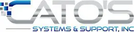 A silver and blue logo for atco systems & supplies.